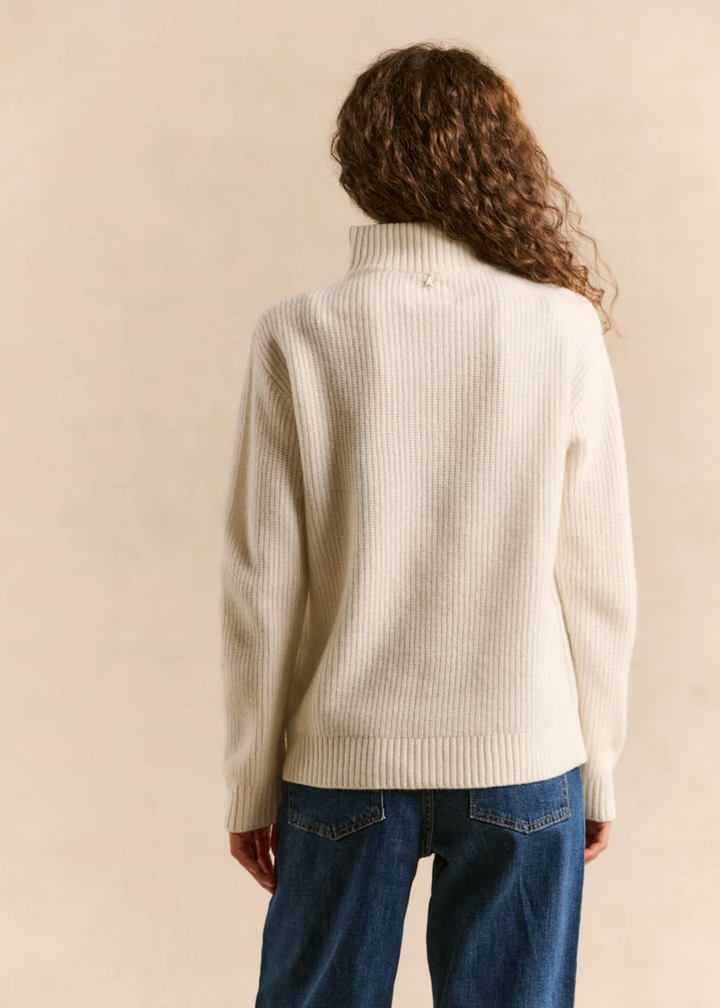 Pull col camionneur zippé en laine