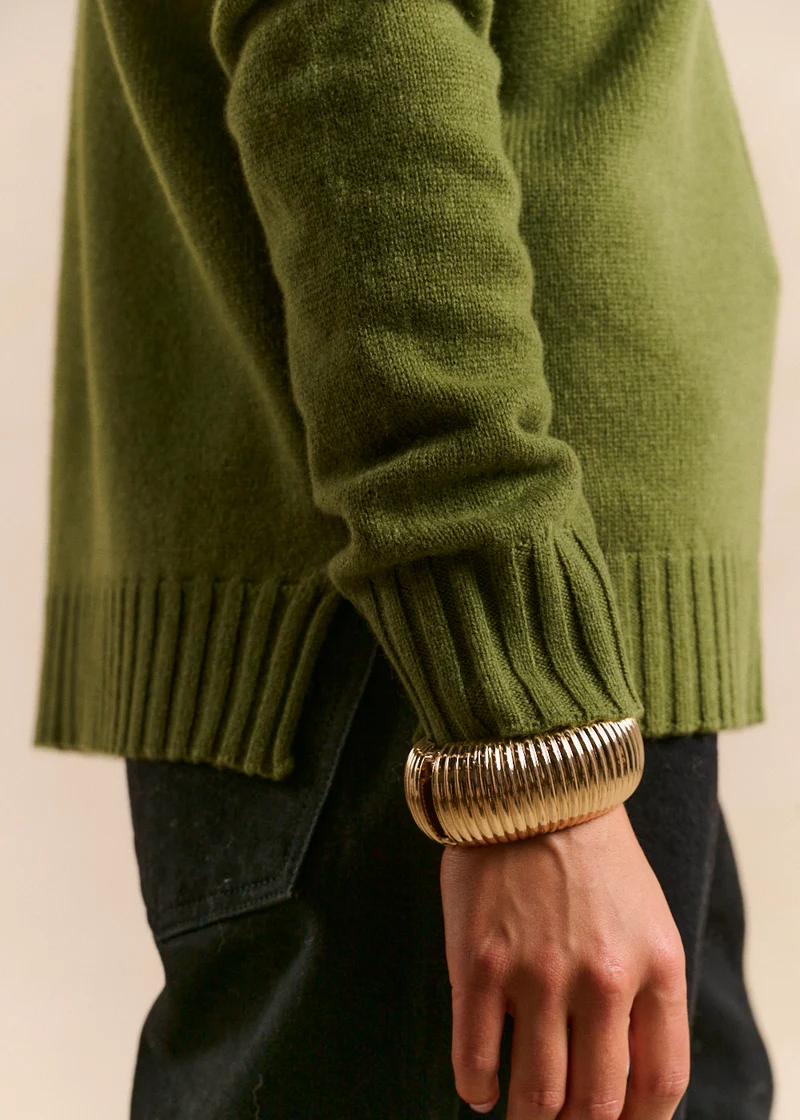 Pull ample col roulé en laine