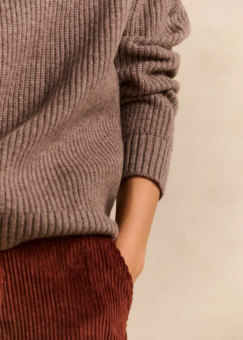 Pull col camionneur zippé en laine