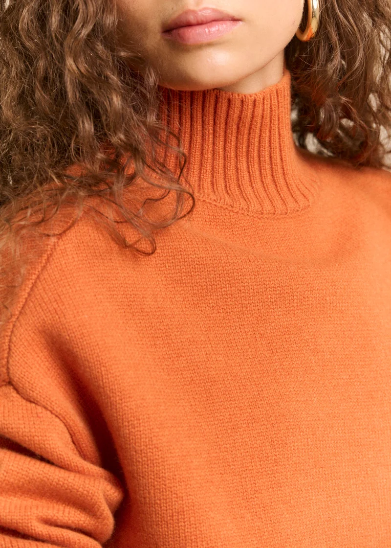 Pull laine col montant