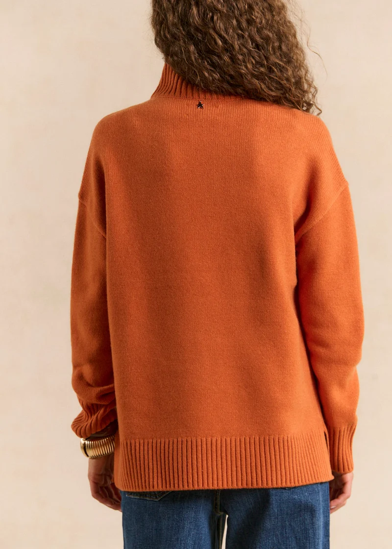 Pull laine col montant