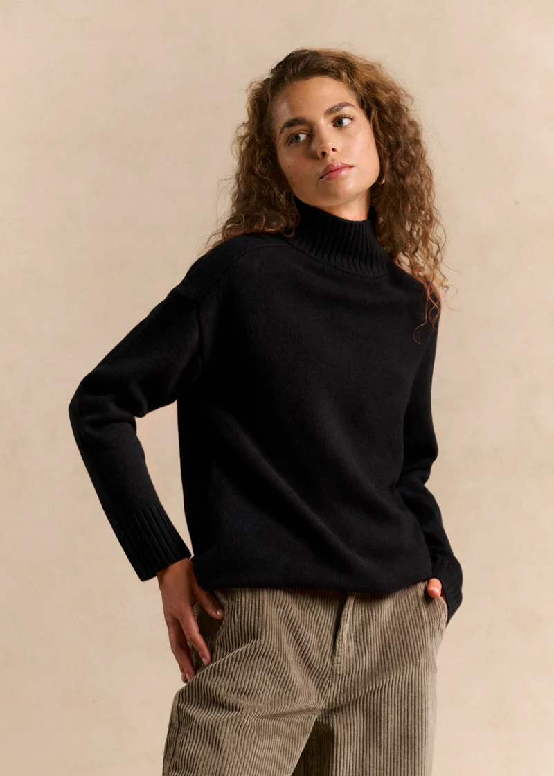 Pull laine col montant