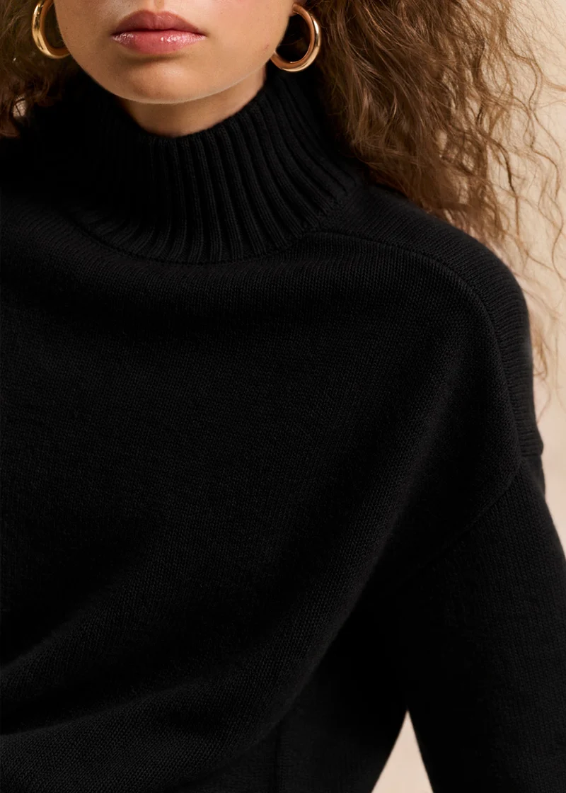 Pull laine col montant