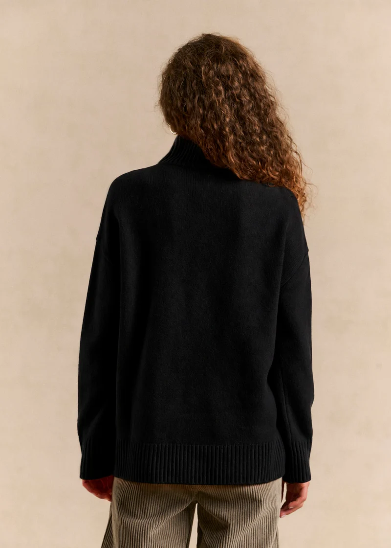 Pull laine col montant