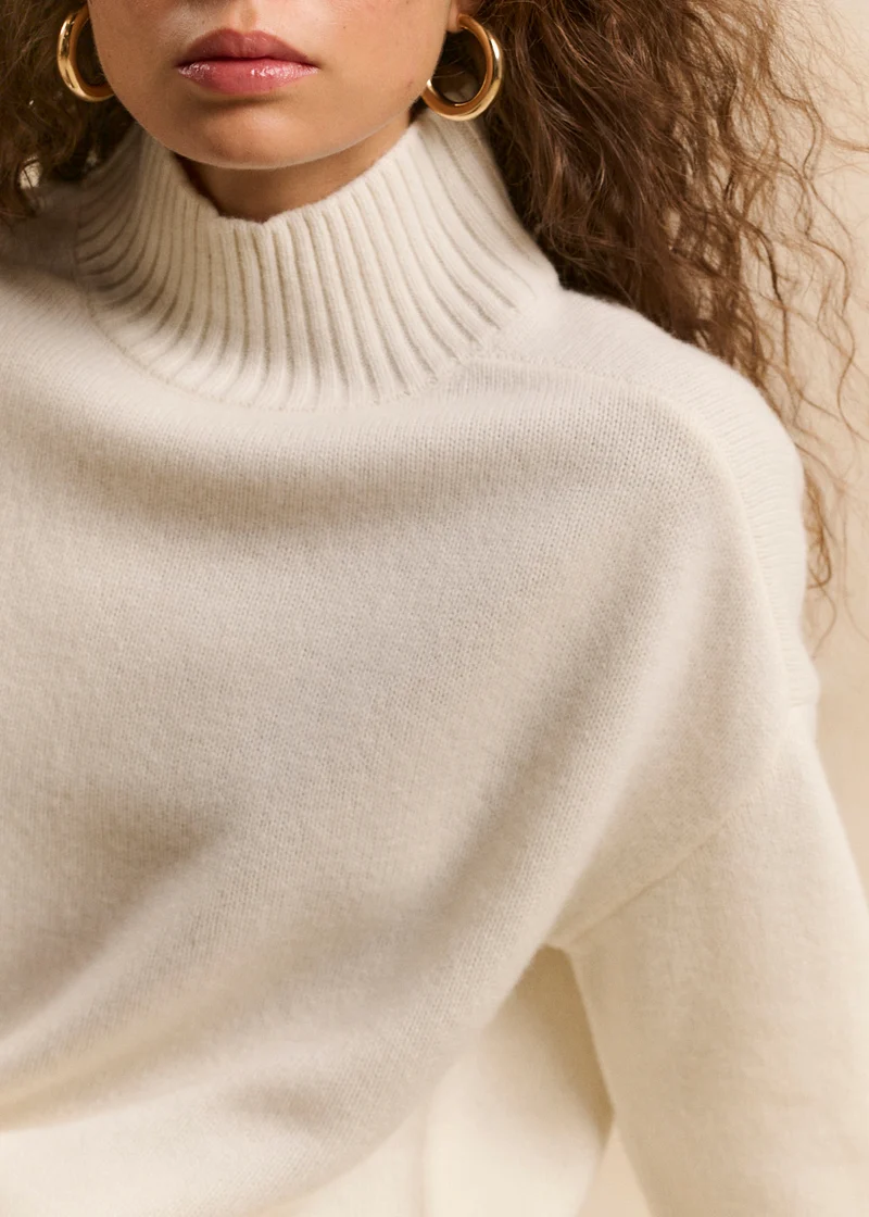 Pull laine col montant