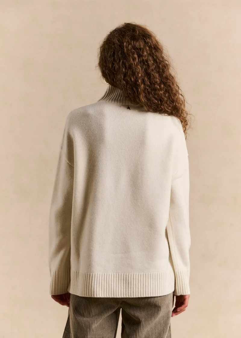 Pull laine col montant