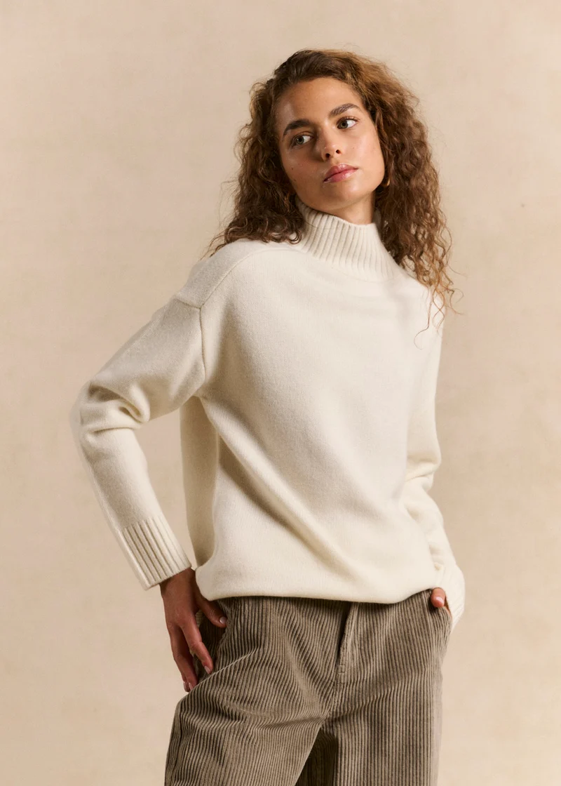 Pull laine col montant