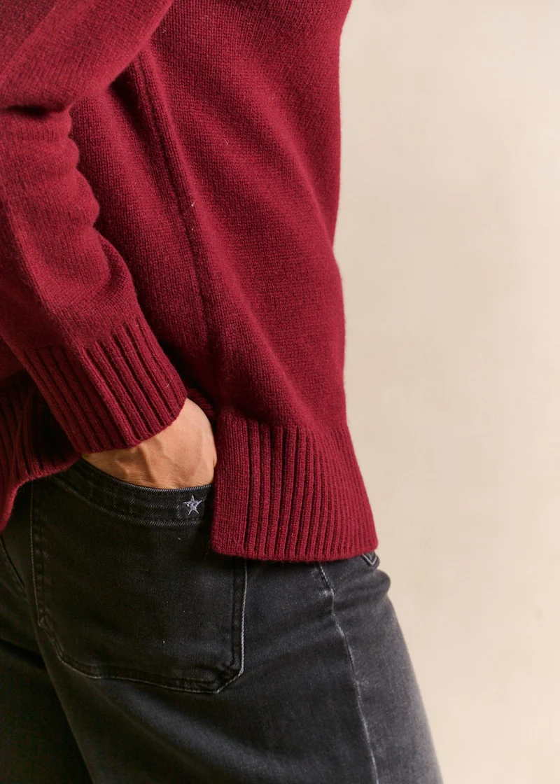 Pull laine col montant