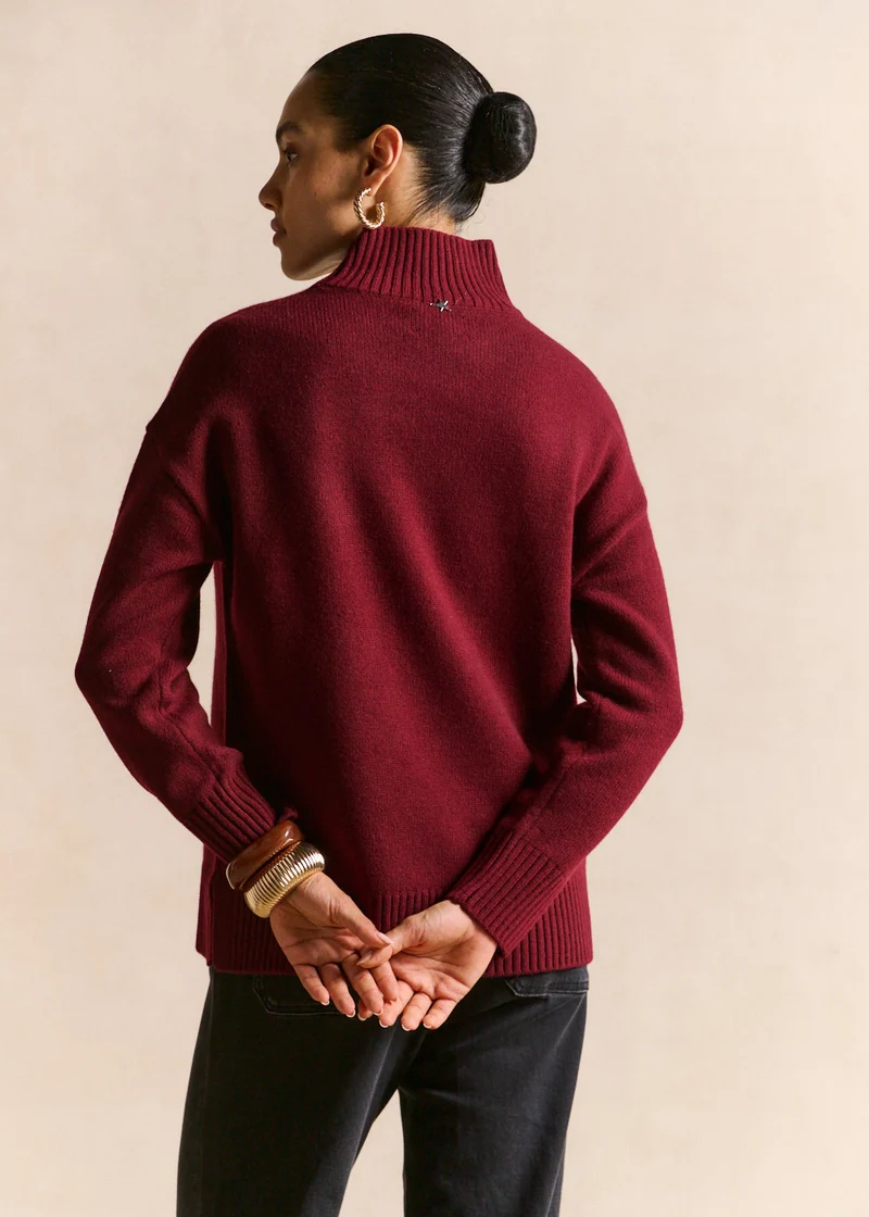 Pull laine col montant