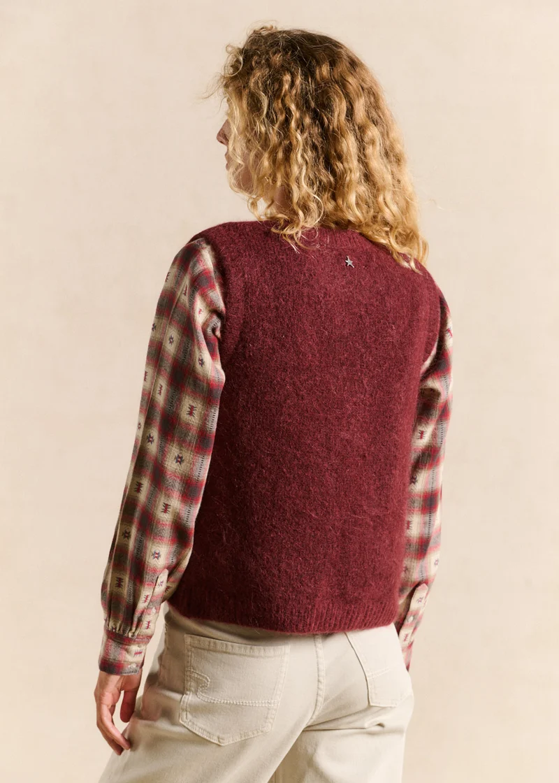 Pull sans manches en maille mohair coupe droite