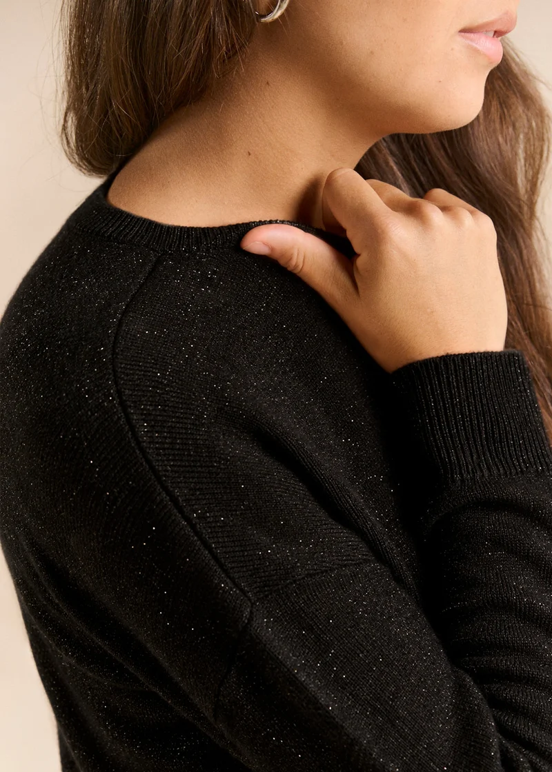 Pull ample en cachemire et fil métallisé