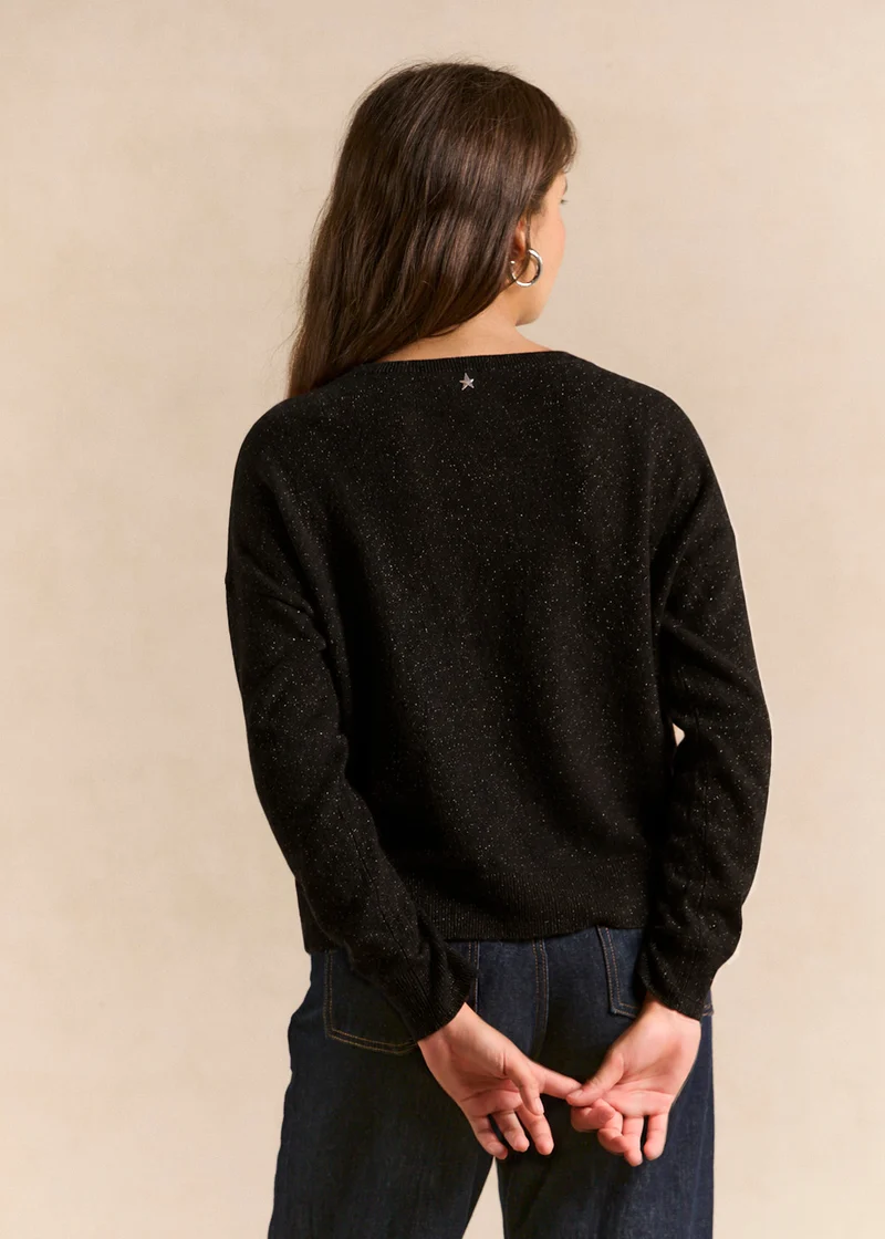 Pull ample en cachemire et fil métallisé