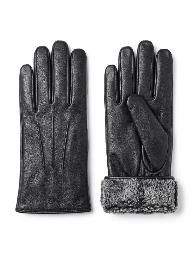 Gant cuir laine mouton homme robuste hivernal