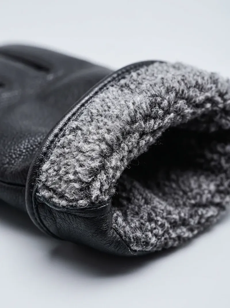 Gant cuir laine mouton homme robuste hivernal