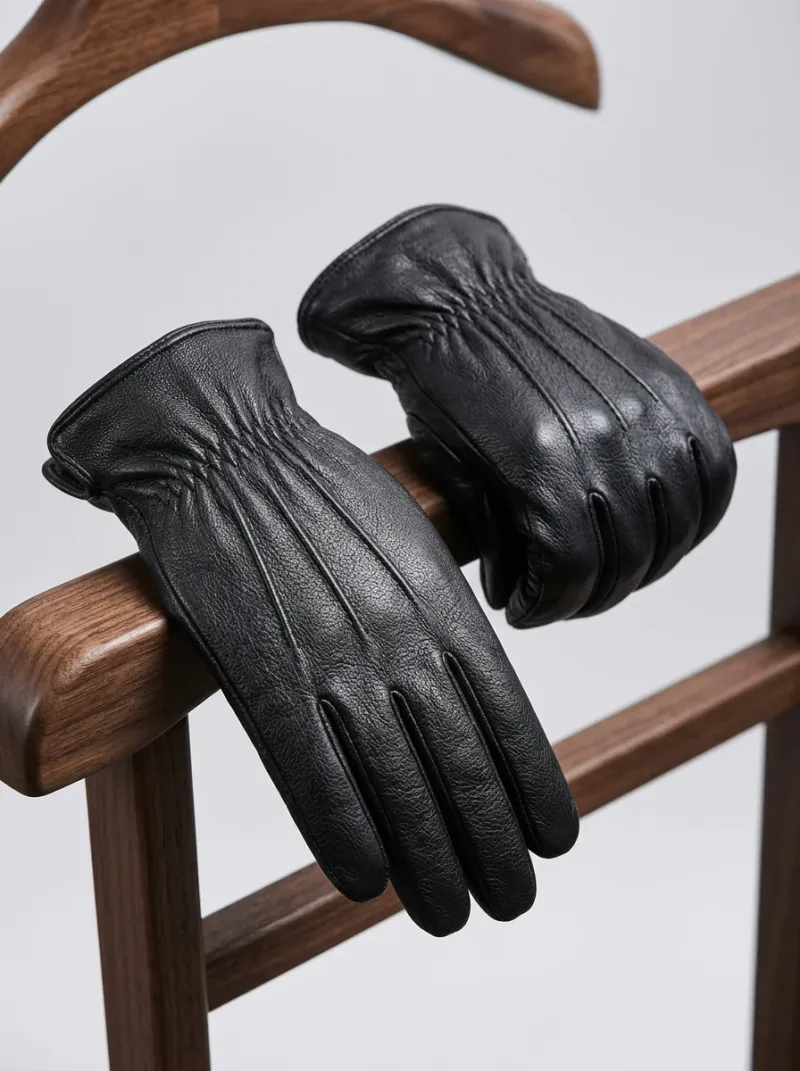 Gant cuir laine mouton homme robuste hivernal