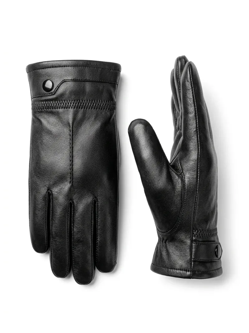 Gant cuir véritable tactile doublure laine mouton actif