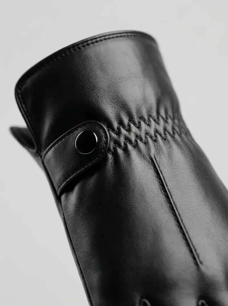 Gant cuir véritable tactile doublure laine mouton actif