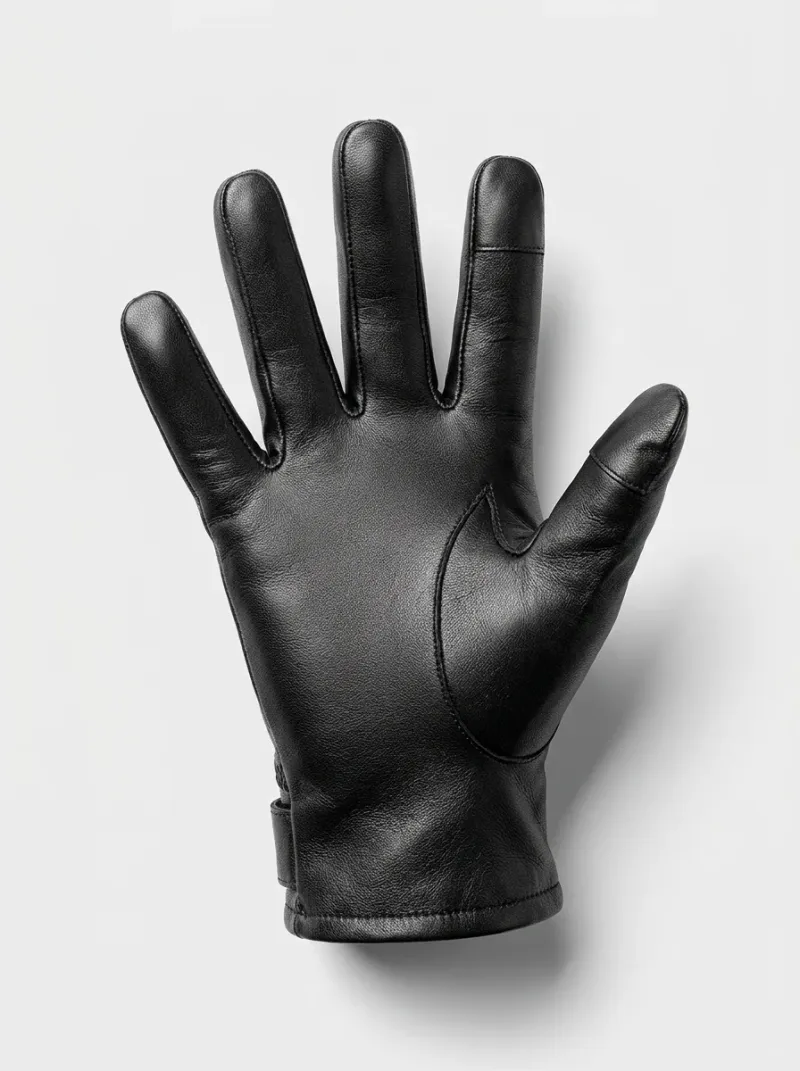 Gant cuir véritable tactile doublure laine mouton actif