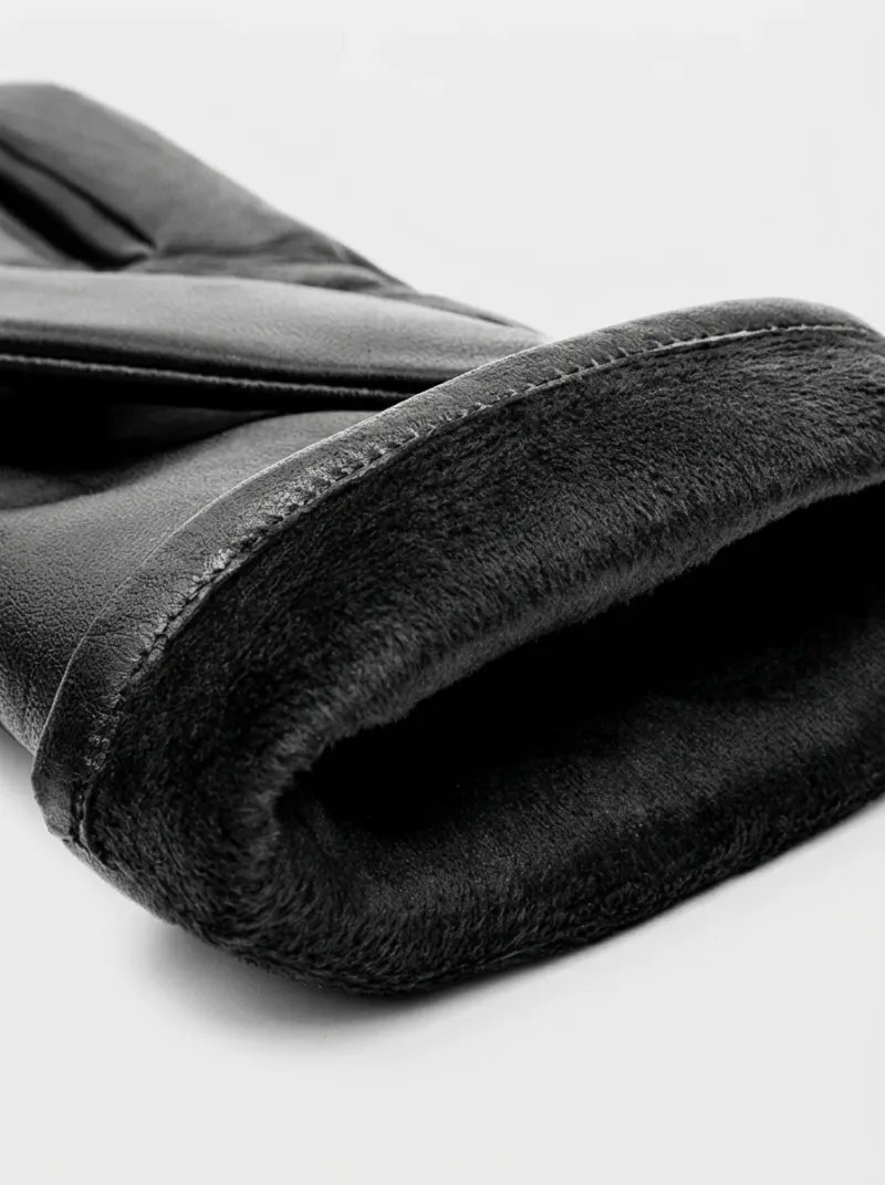 Gant cuir véritable tactile doublure laine mouton actif