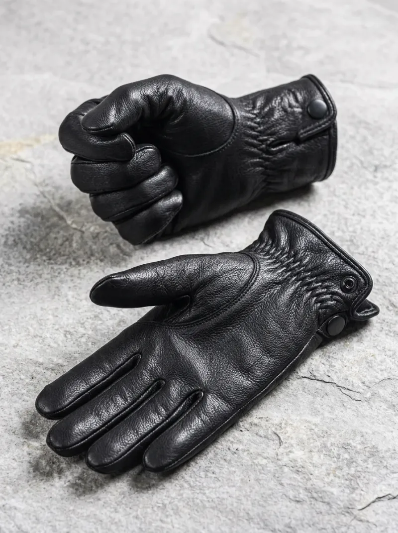 Gant cuir pilote homme conduite hivernale isolant