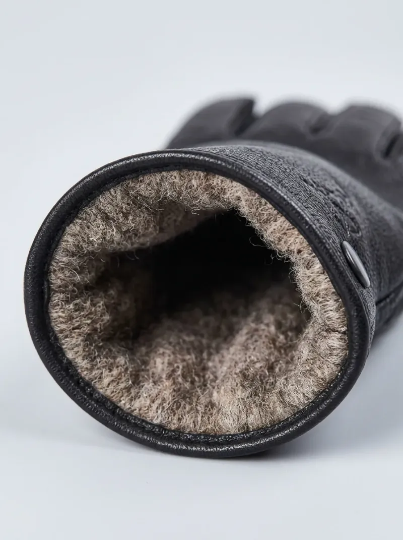 Gant cuir pilote homme conduite hivernale isolant