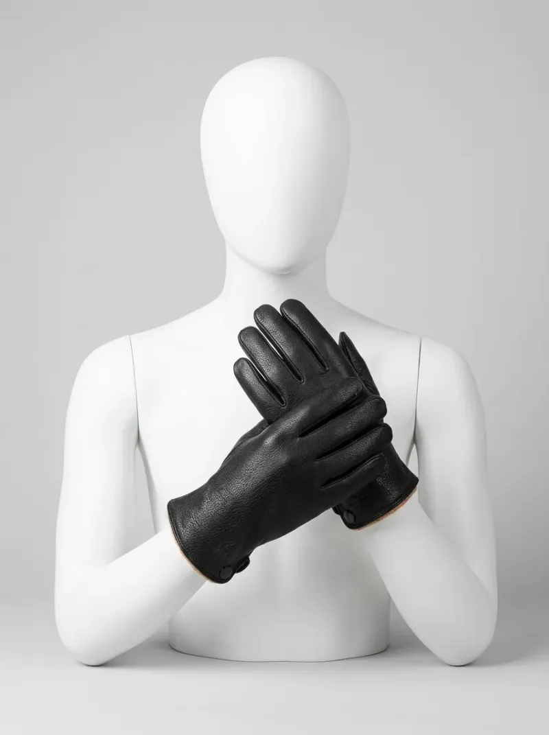 Gant cuir pilote homme conduite hivernale isolant