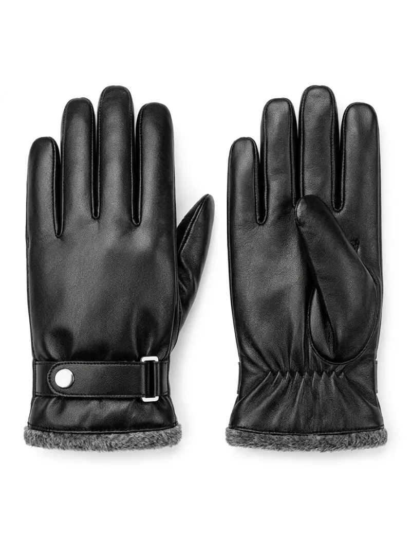 Gant cuir véritable fin doublure laine mouton homme urbain