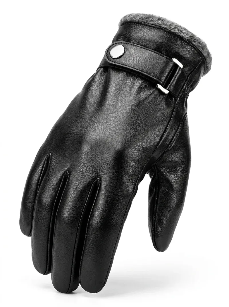 Gant cuir véritable fin doublure laine mouton homme urbain
