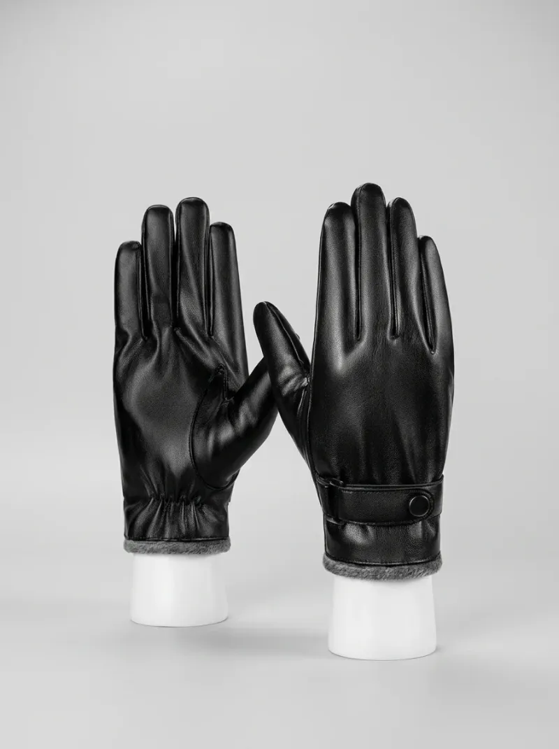 Gant cuir véritable fin doublure laine mouton homme urbain