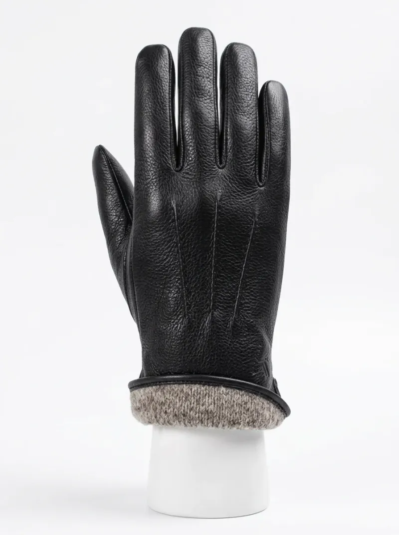 Gant cuir véritable doublure laine homme quotidien sobre
