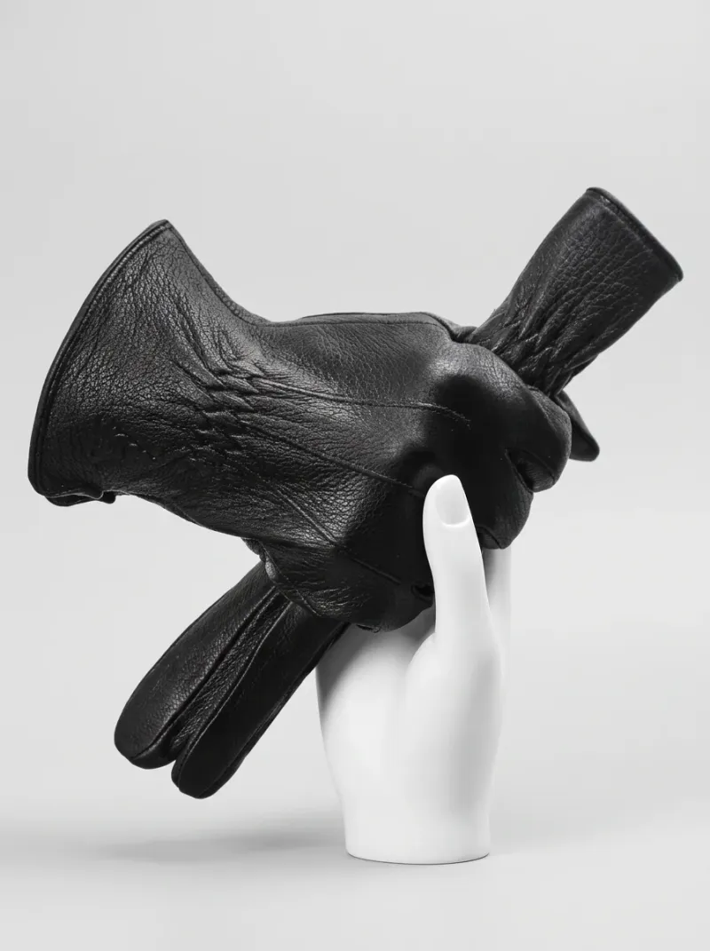 Gant cuir véritable doublure laine homme quotidien sobre