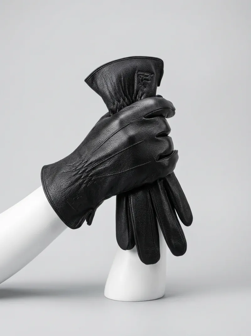 Gant cuir véritable doublure laine homme quotidien sobre