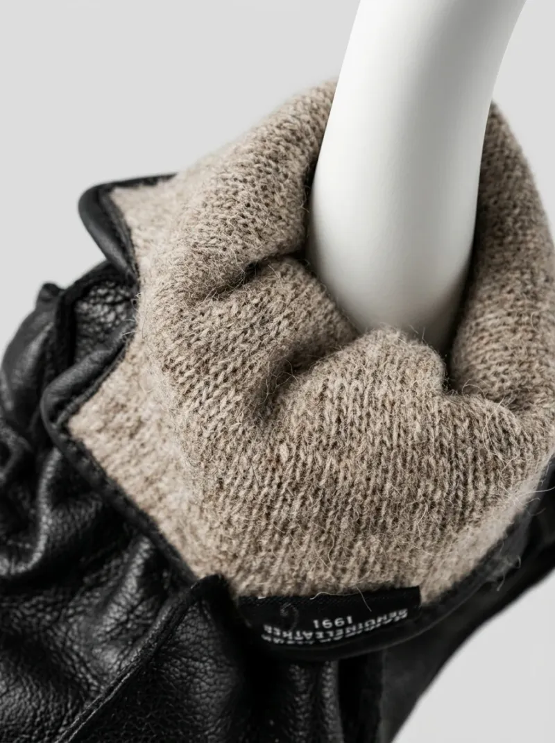 Gant cuir véritable doublure laine homme quotidien sobre