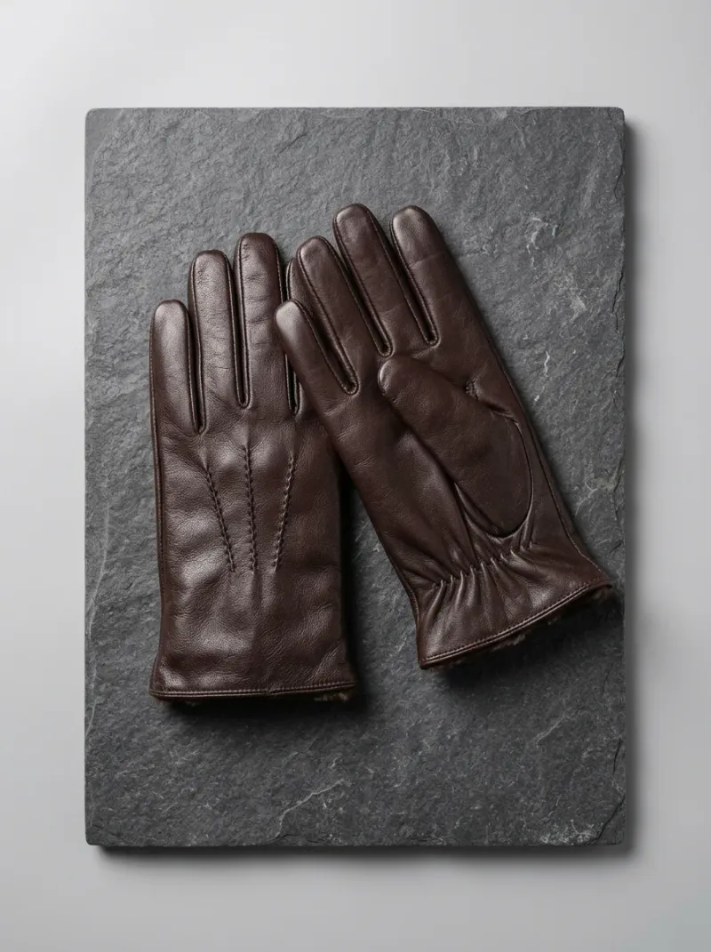 Gant cuir véritable doublure laine mouton homme hiver