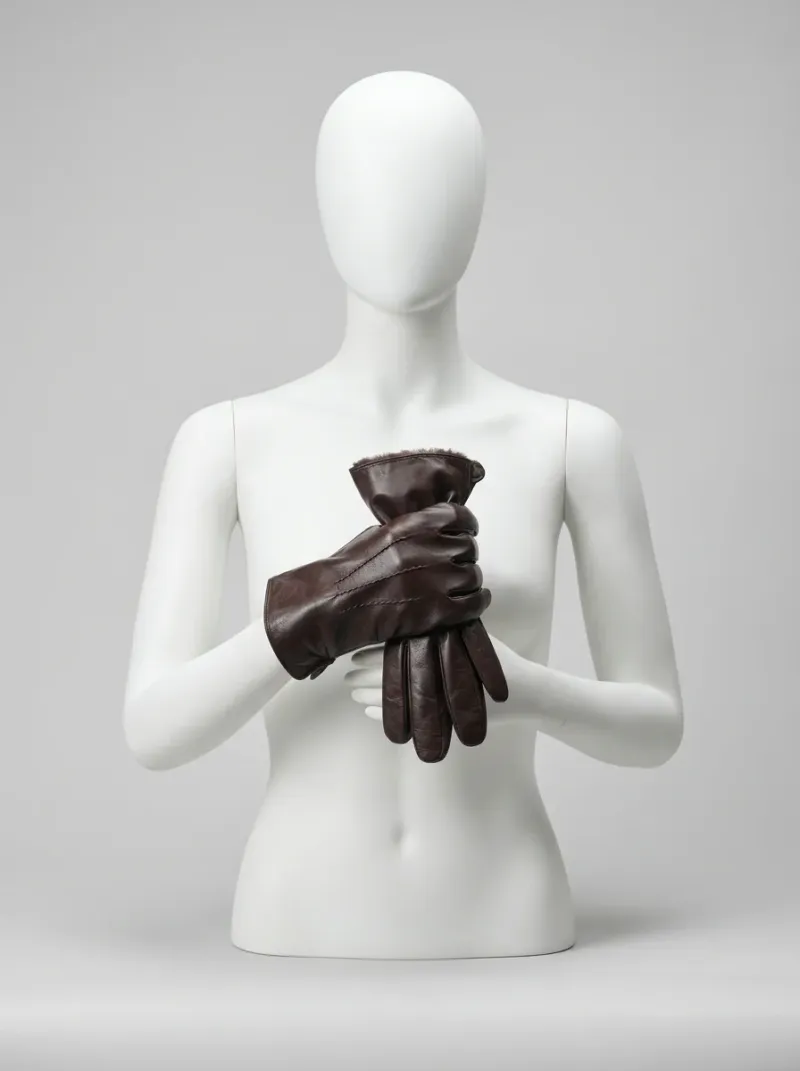Gant cuir véritable doublure laine mouton homme hiver