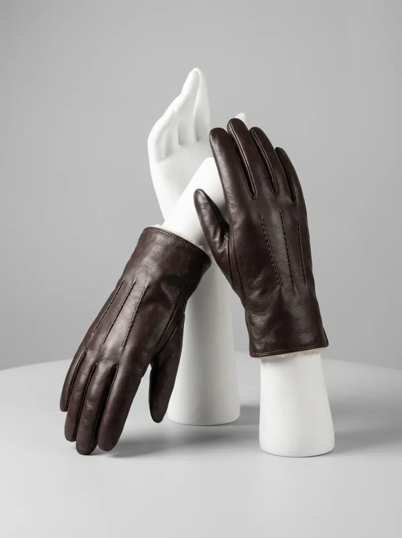 Gant cuir véritable doublure laine mouton homme hiver