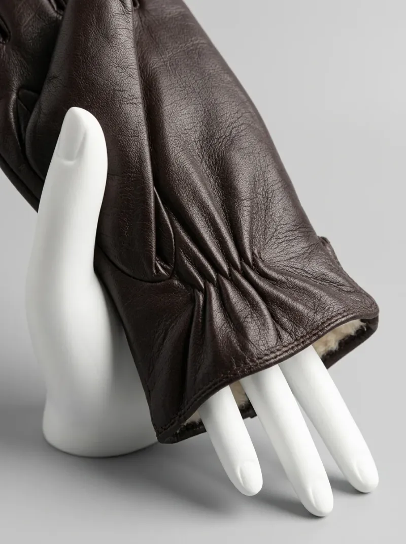Gant cuir véritable doublure laine mouton homme hiver