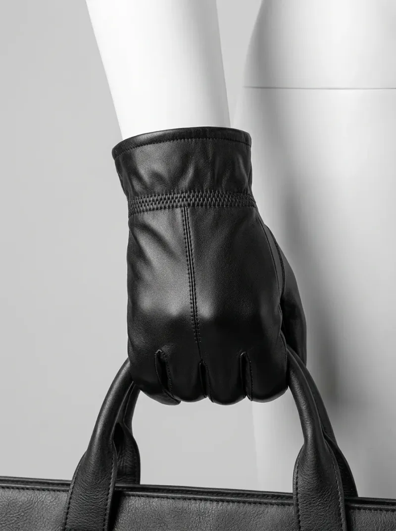 Gant cuir véritable tactile homme hiver raffiné
