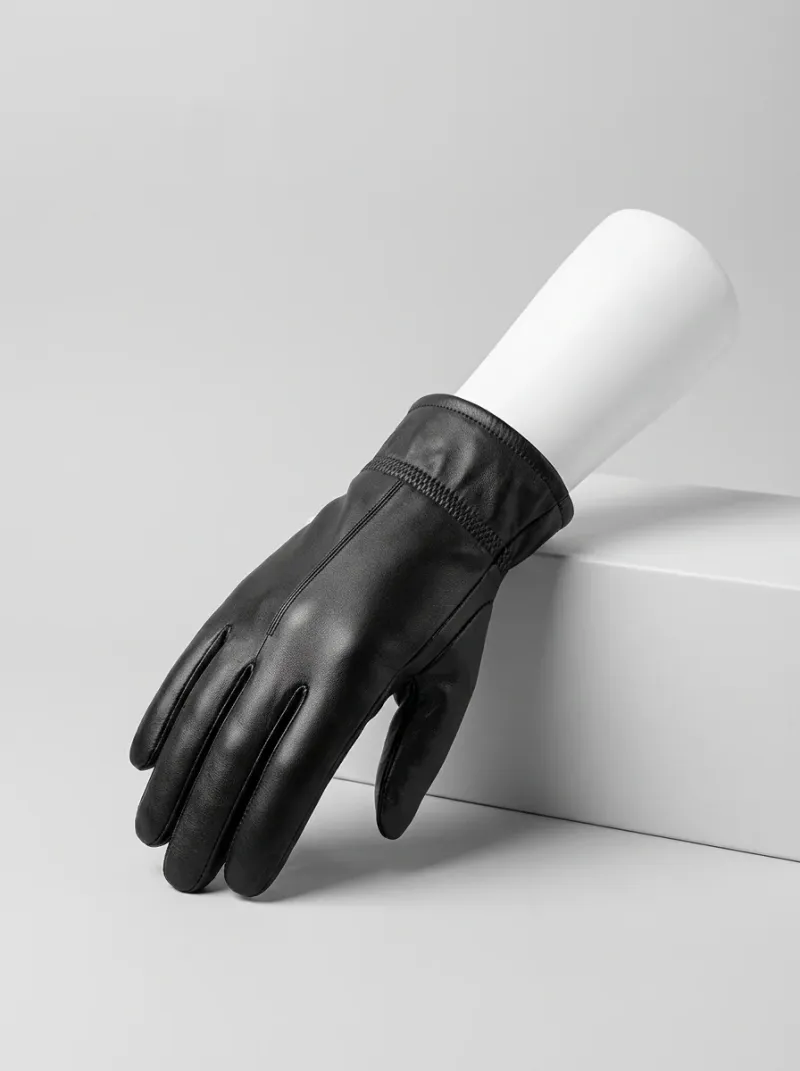 Gant cuir véritable tactile homme hiver raffiné