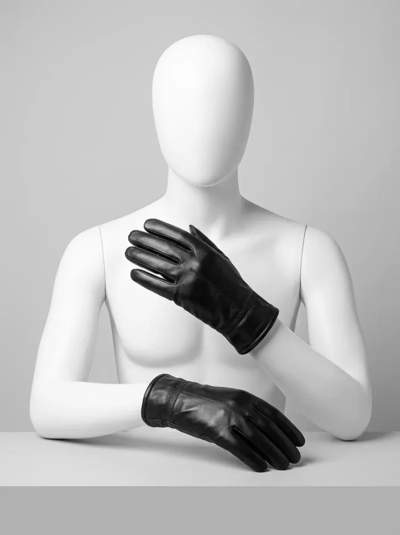 Gant cuir véritable tactile homme hiver raffiné