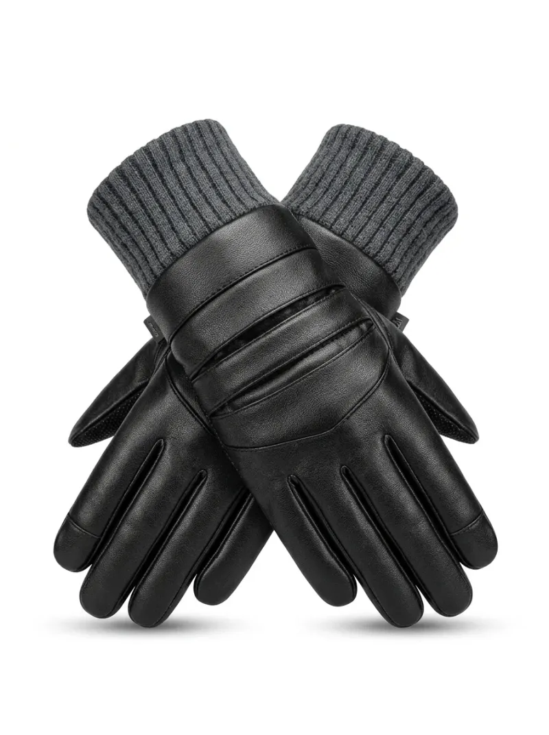 Gant cuir véritable doublure laine mouton homme tactile