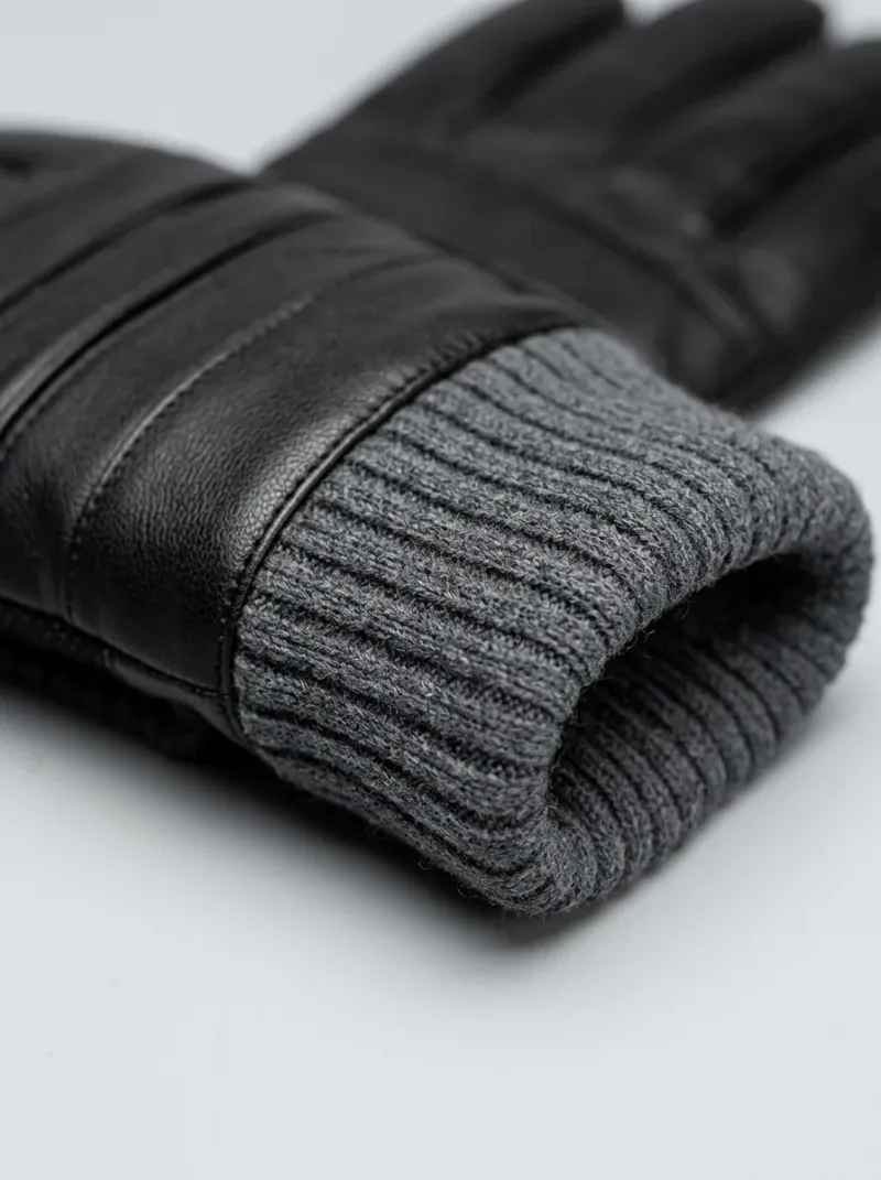 Gant cuir véritable doublure laine mouton homme tactile