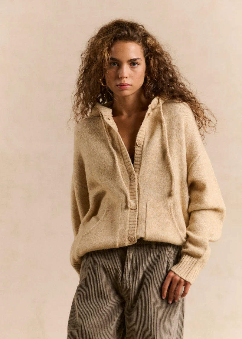 Gilet ample à capuche