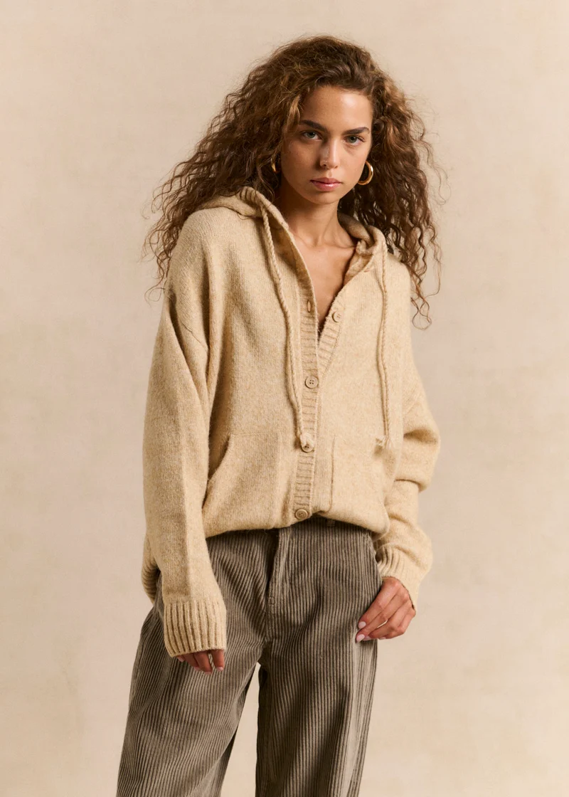 Gilet ample à capuche