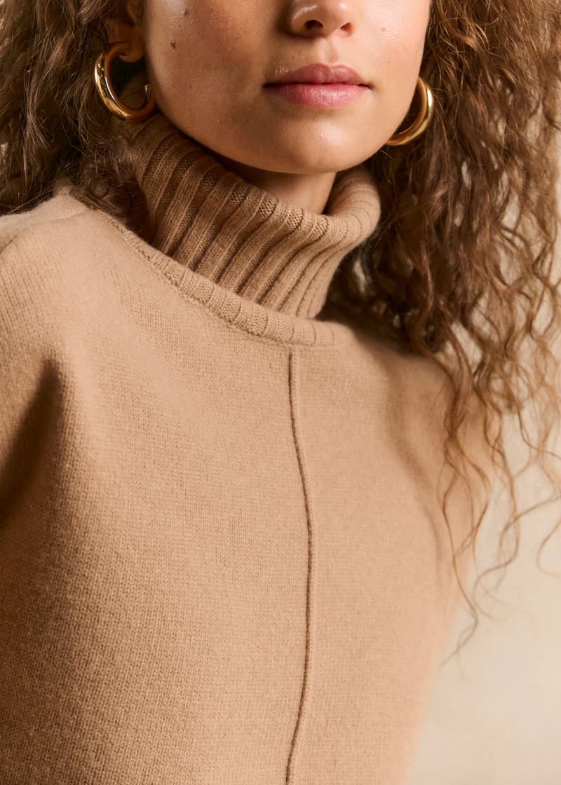 Pull ample col roulé en laine