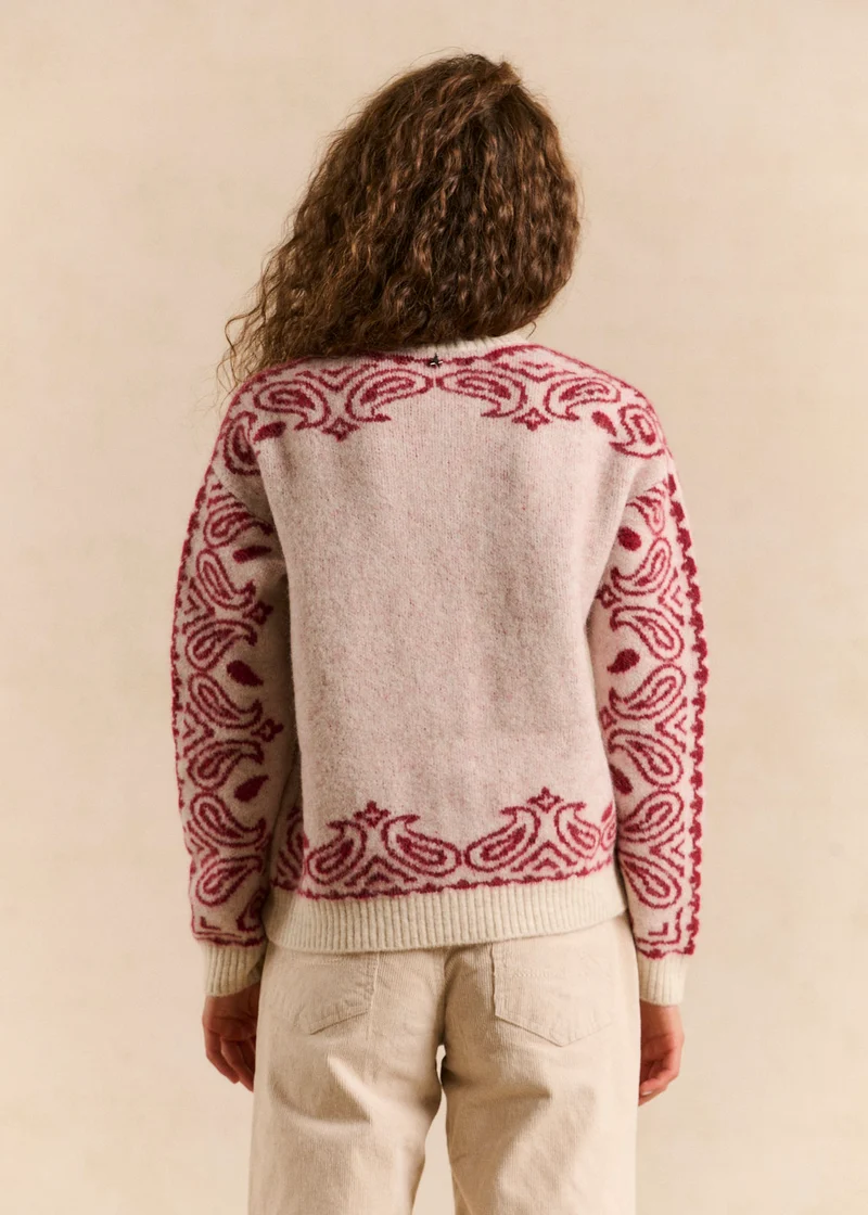 Gilet en maille jacquard motif bandana