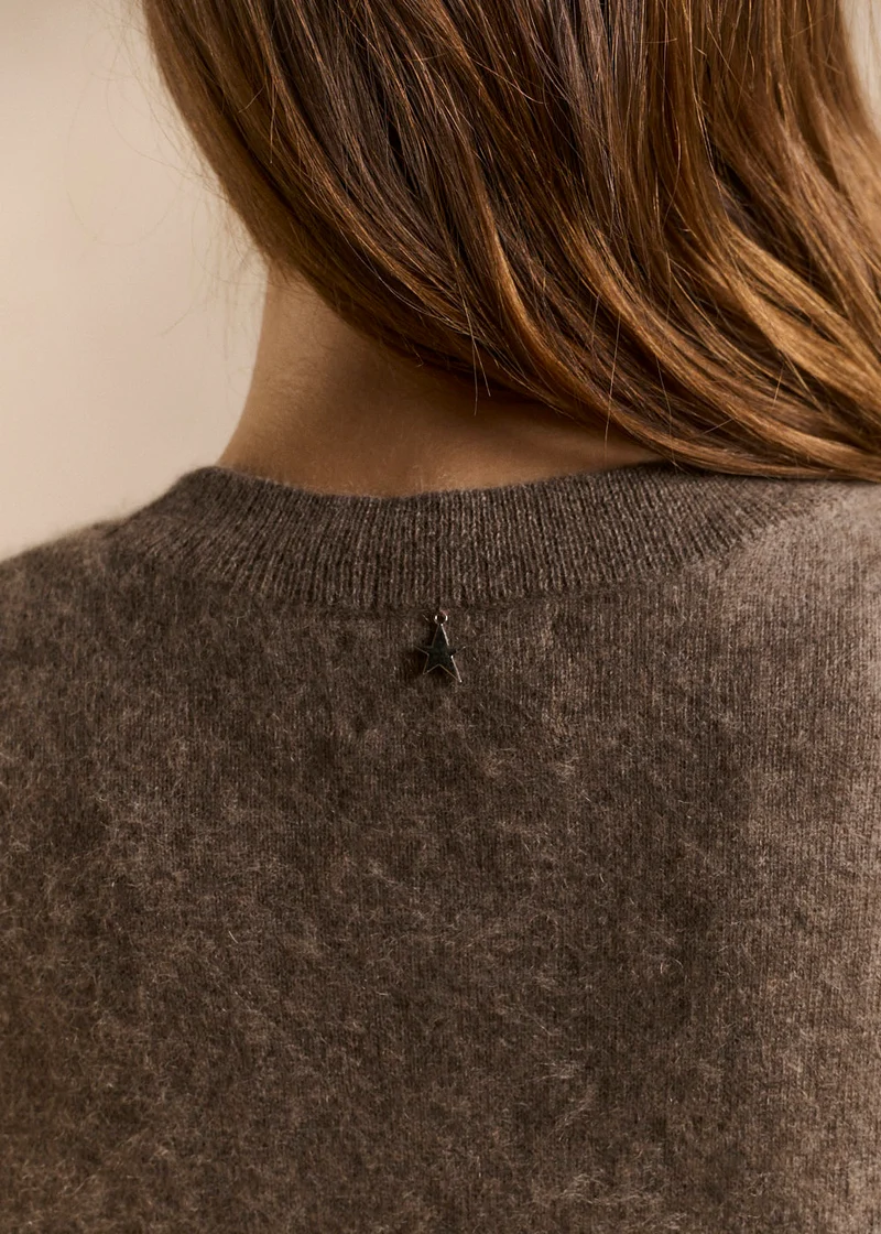 Pull sans manches ample en laine et cachemire