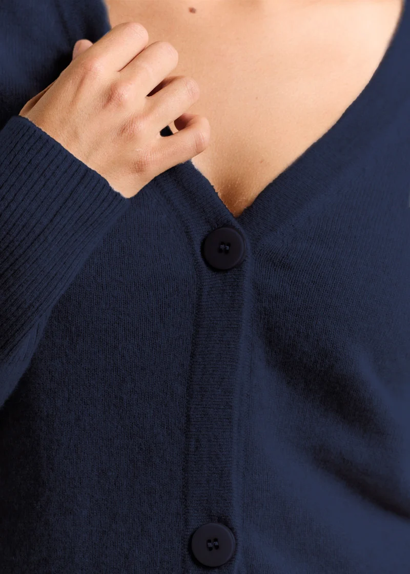 Gilet cachemire col V forme courte