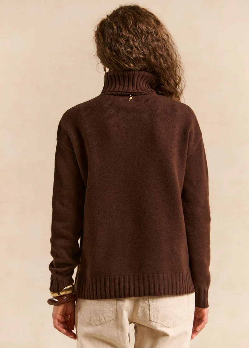 Pull ample col roulé en laine