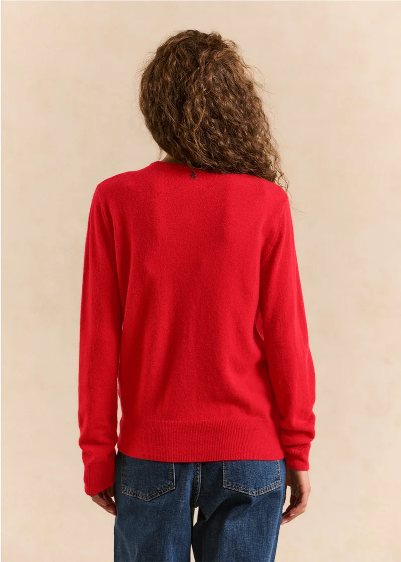 Gilet cachemire boutonné coupe droite